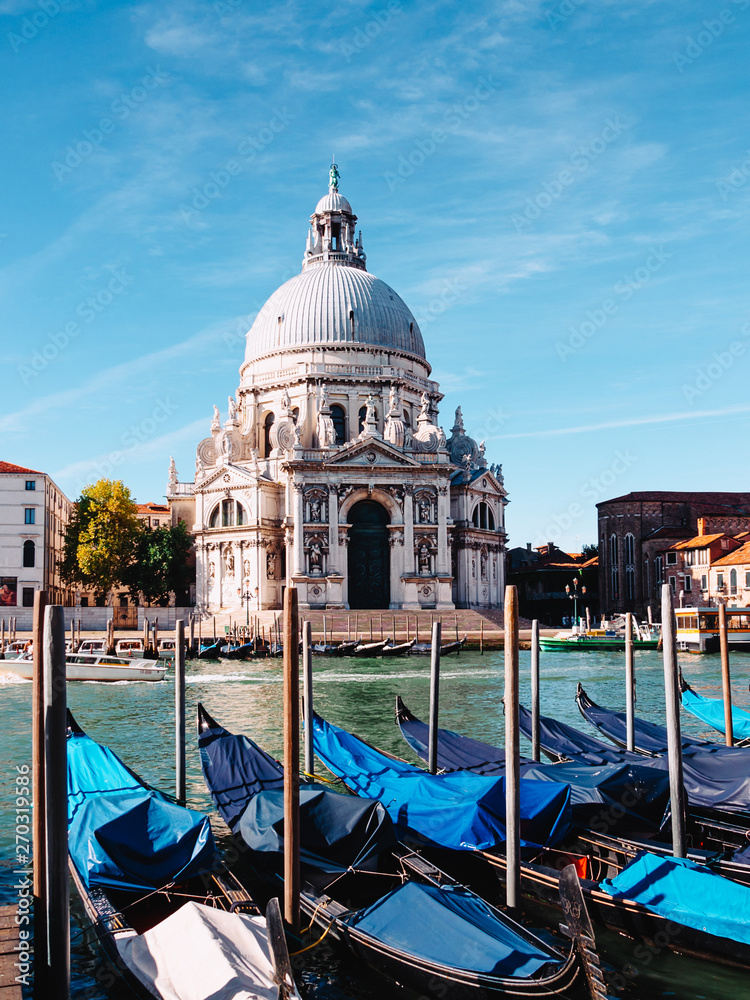 Santa Maria della Salute and gondola, Venice