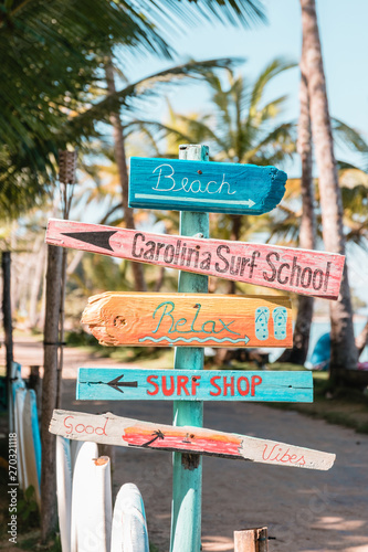 Fototapeta Naklejka Na Ścianę i Meble -  Caribbean Beach and Palm Trees