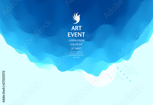 Art event invitation template. Abstract background with dynamic effect. Vector illustration for promotions or presentations.