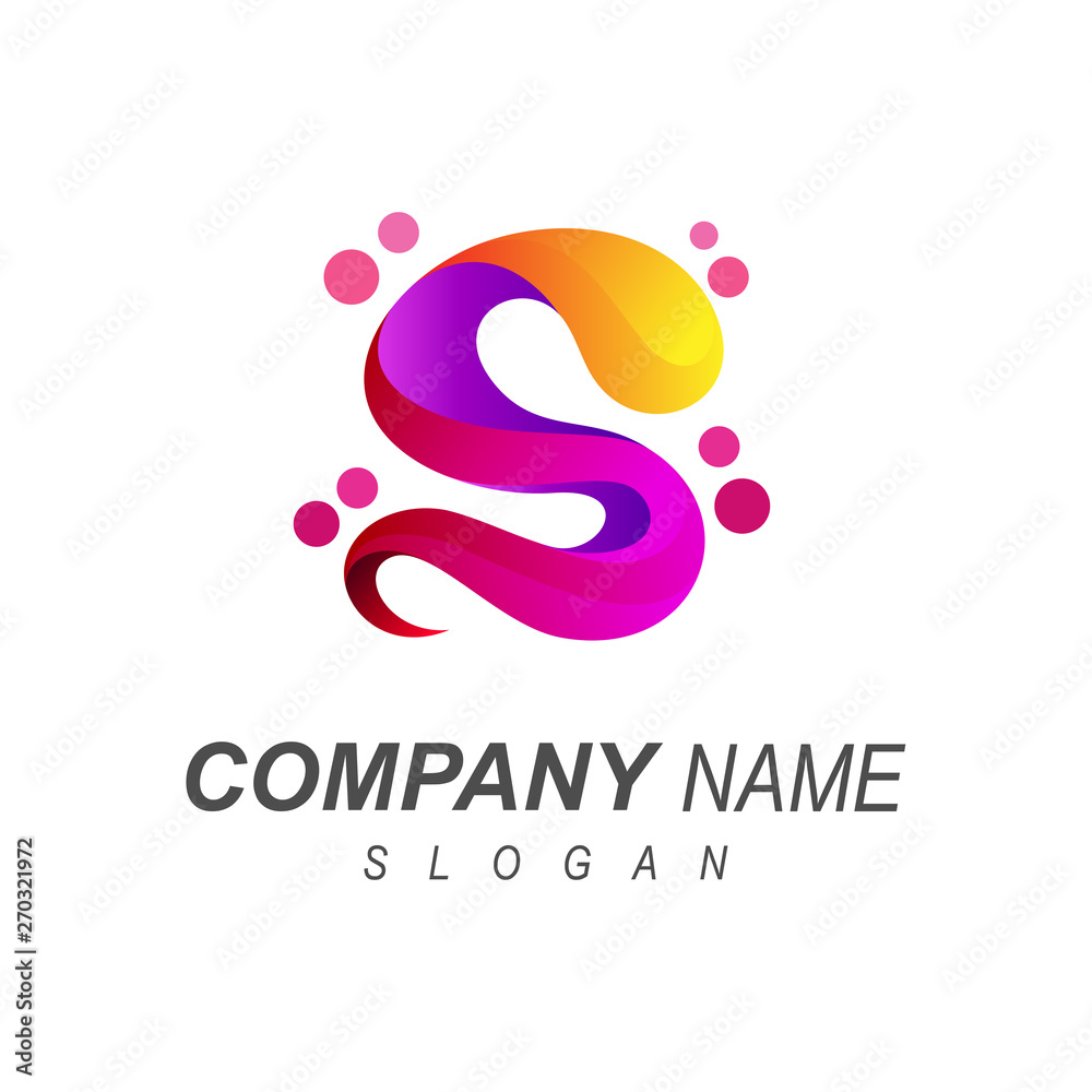 Fototapeta premium logo letter s, logo s with full color + the letter s logo with a modern look