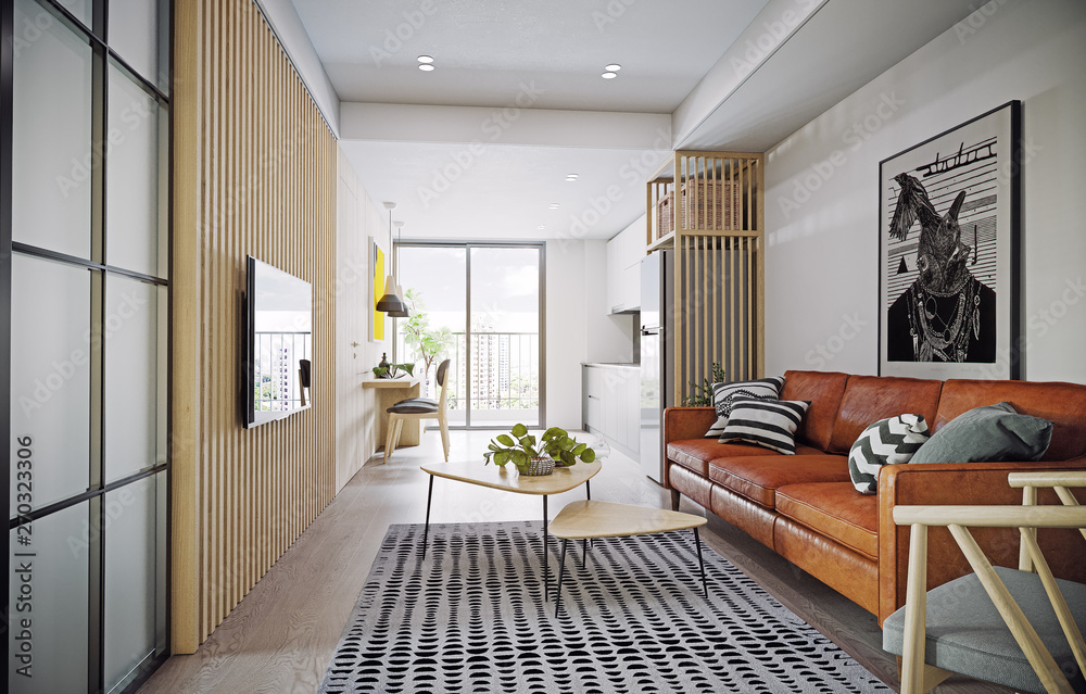 Fototapeta premium modern apartment design interior.