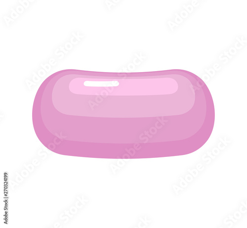 Pink soap piece isolated. lather Vector illustration 