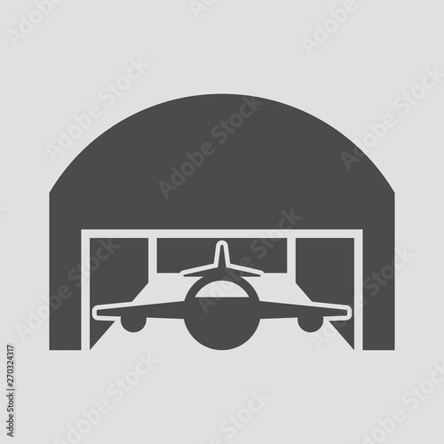 Hangar icon in flat style.Vector illustration.