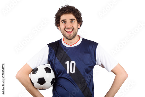 Man with football ball.