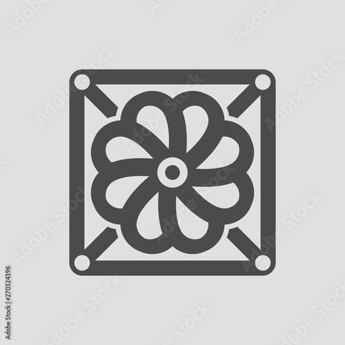 Fan icon in flat style.Vector illustration.