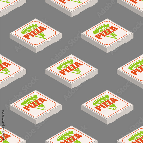 Pizza box pattern seamless. Fast food background Vector
