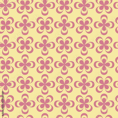 Vector pink flower repeat seamless pattern