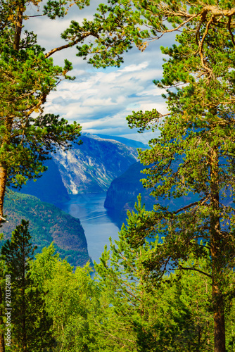 Fjord landscape Aurlandsfjord in Norway