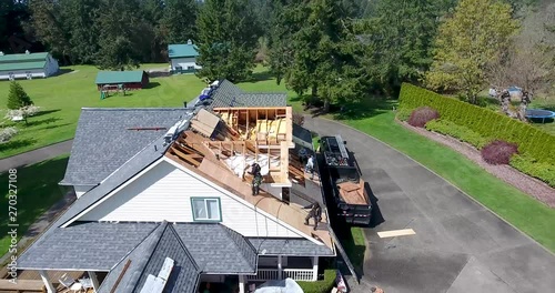 Aerial roofing services with drone