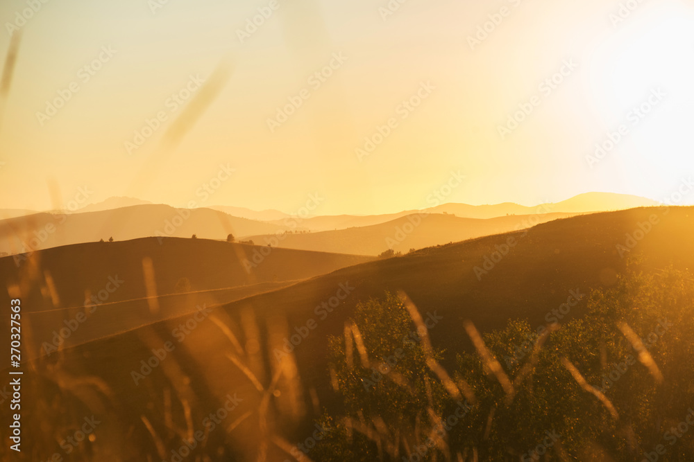 Obraz premium Beauty sunset in the mountains in Altay, panoramic picture