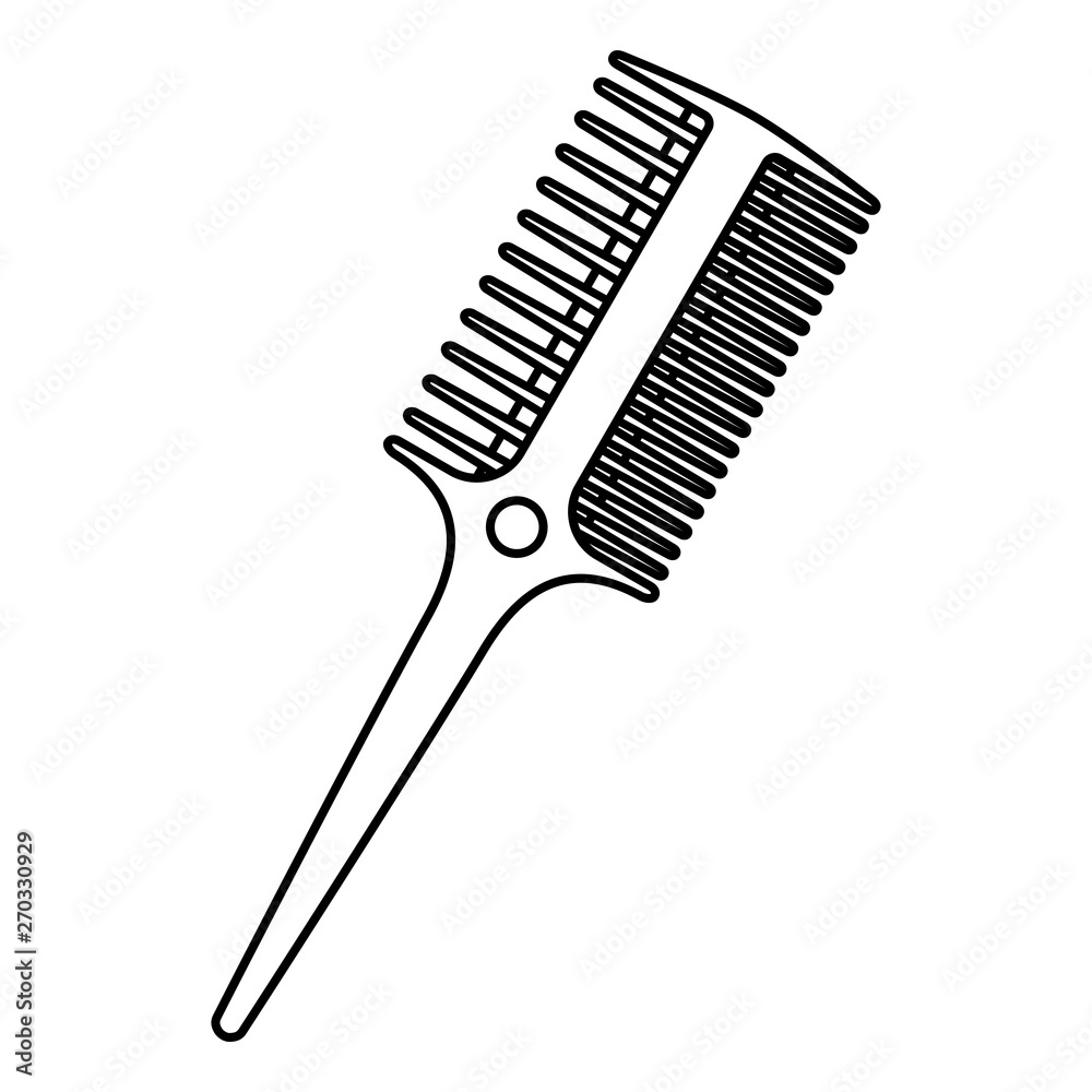 Line art black and white two side hairbrush