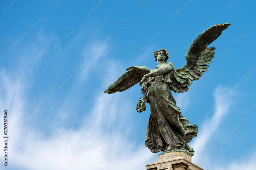 Fototapeta premium Winged Victory - Ponte Vittorio Emanuele II - Rome Italy