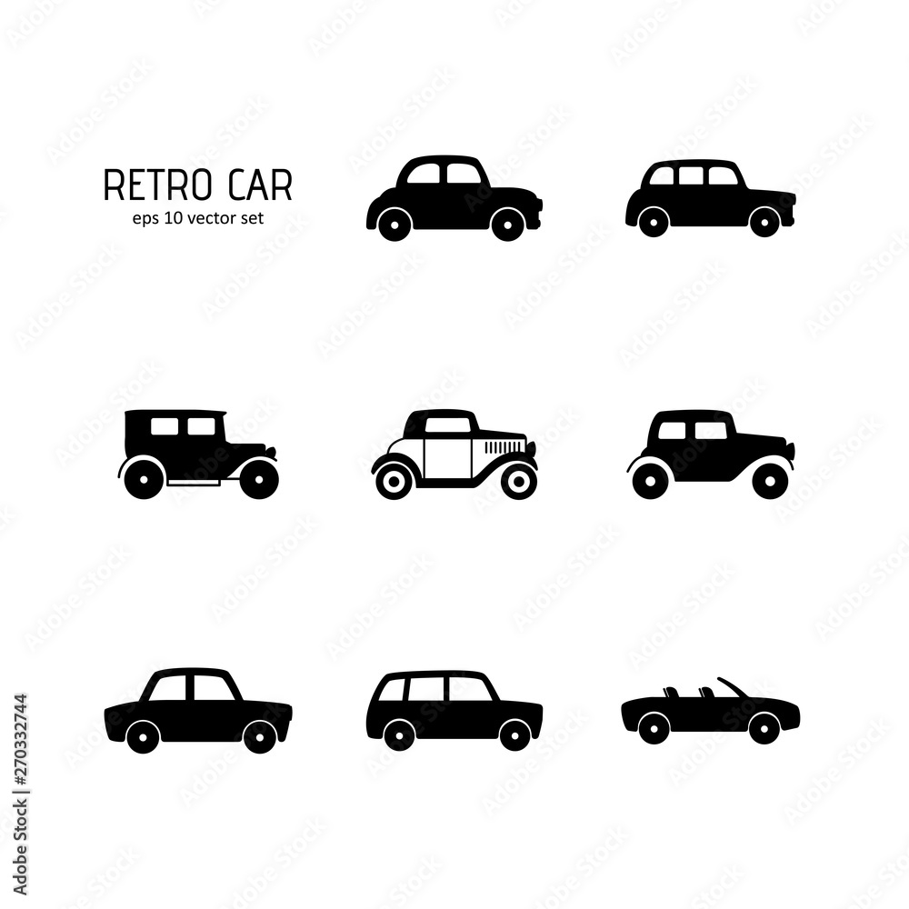 Car - vector icon set.