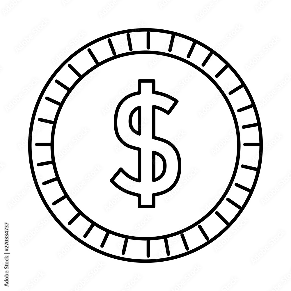 coin money dollar isolated icon coin money dollar isolated icon