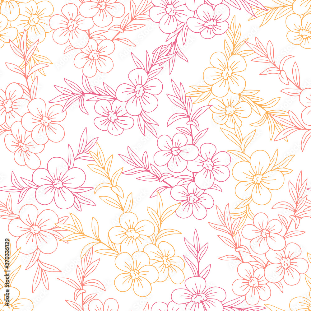 Manuka flower graphic color seamless pattern background sketch illustration vector