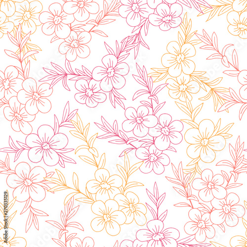Manuka flower graphic color seamless pattern background sketch illustration vector