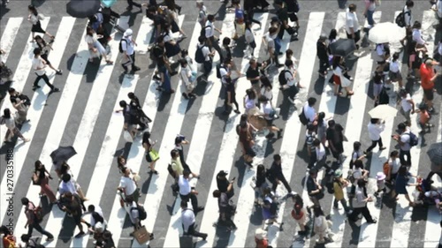 Wallpaper Mural 渋谷　スーパースローモーション　8倍速　歩く人　ハイアングル　アウトフォーカス Torontodigital.ca