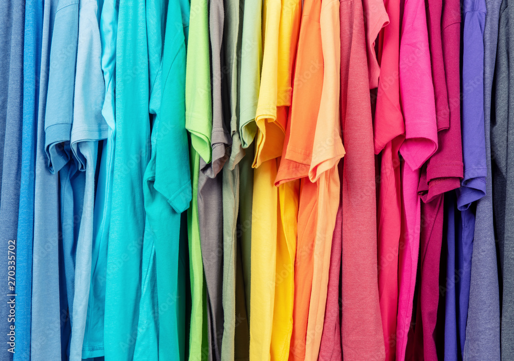 Colorful clothes hanging abstract texture background