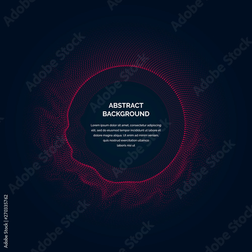 Vector abstract background with a colored dotted dynamic waves, line and particles.