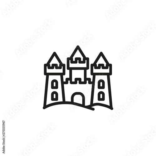 Sand chateau line icon. Palace, castle, beach. Sand castles concept. Vector illustration can be used for topics like vacation, architecture, travel