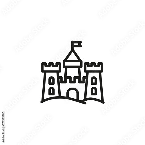 Sand citadel line icon. Palace, castle, beach. Sand castles concept. Vector illustration can be used for topics like vacation, architecture, travel