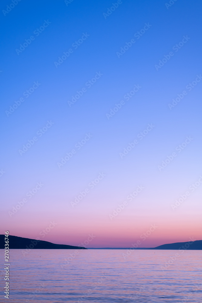 Sea and sky after sunset on the island of Cres