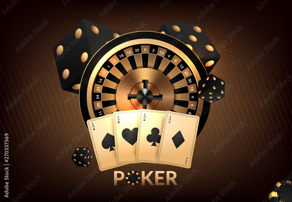 Premium Vector  Online casino gambling with roulette and poker