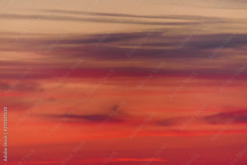 Beautiful color dramatic sunset. Multicolored sunset natural sky background.