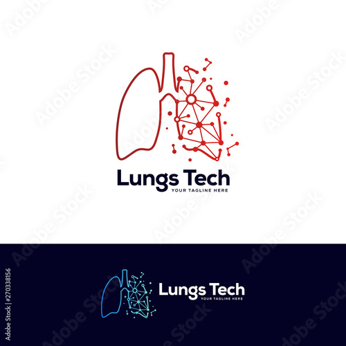 human lungs logo designs template, lungs technology logo design vector, respiratory system logo designs