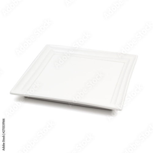 white ceramic square plate tableware