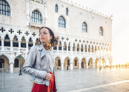 Attractive young girl in Venice