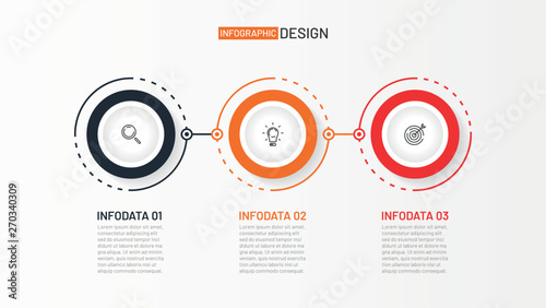 Timeline infographic design vector and marketing icons with 3 options.  Vector template.