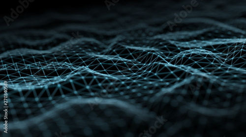 Fototapeta Naklejka Na Ścianę i Meble -  Abstract digital network connection on dark background 3D rendering