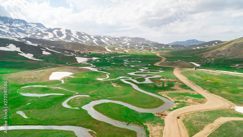 great meanders in the mountains, enormous landscapes