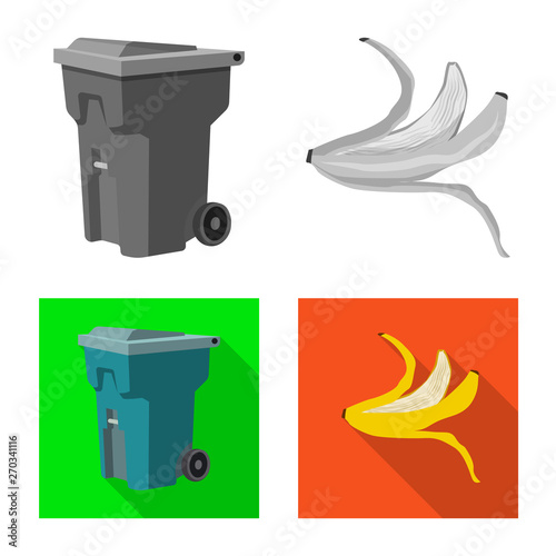 Vector design of dump  and sort sign. Set of dump  and junk vector icon for stock.