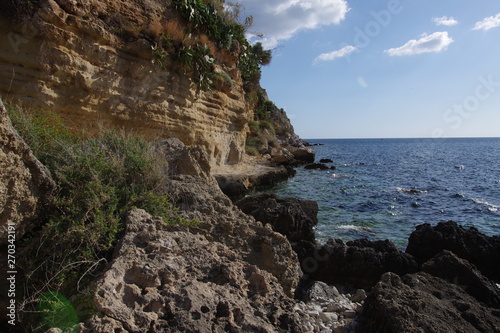 Rocky beach in Sicily on Cape Zafferano