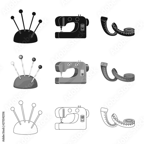 Vector design of craft and handcraft icon. Set of craft and industry stock vector illustration.