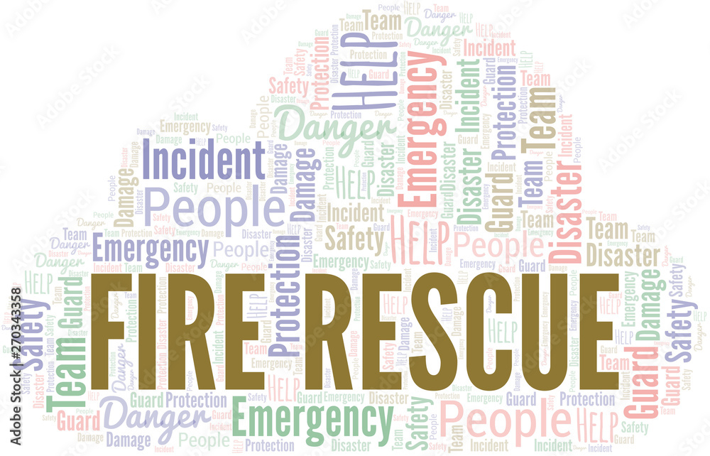 Fire Rescue Word Cloud. Wordcloud Made With Text.