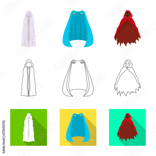 Vector design of material and clothing sign. Set of material and garment stock vector illustration.