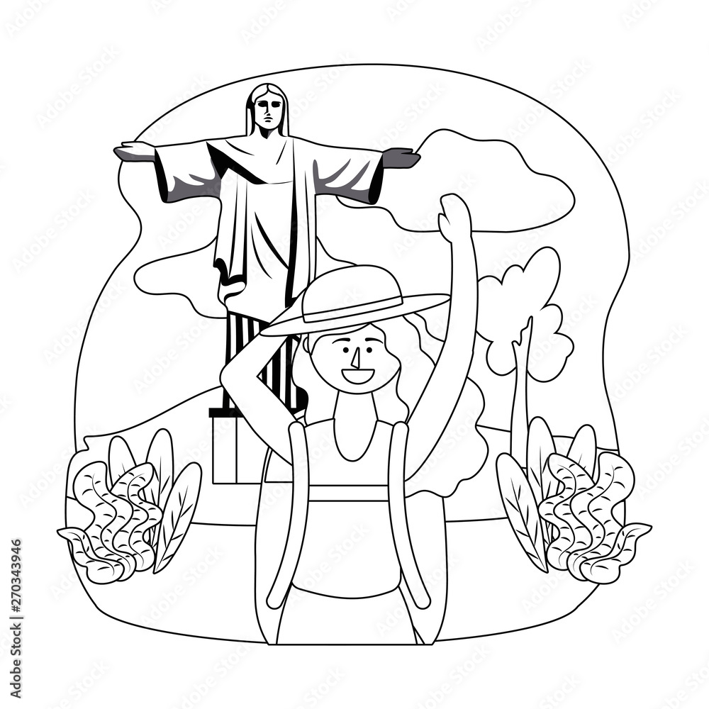 Obraz premium Isolated christ redemeer landmark design