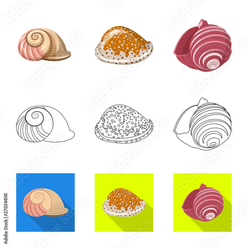 Vector design of animal and decoration symbol. Collection of animal and ocean vector icon for stock. © Svitlana
