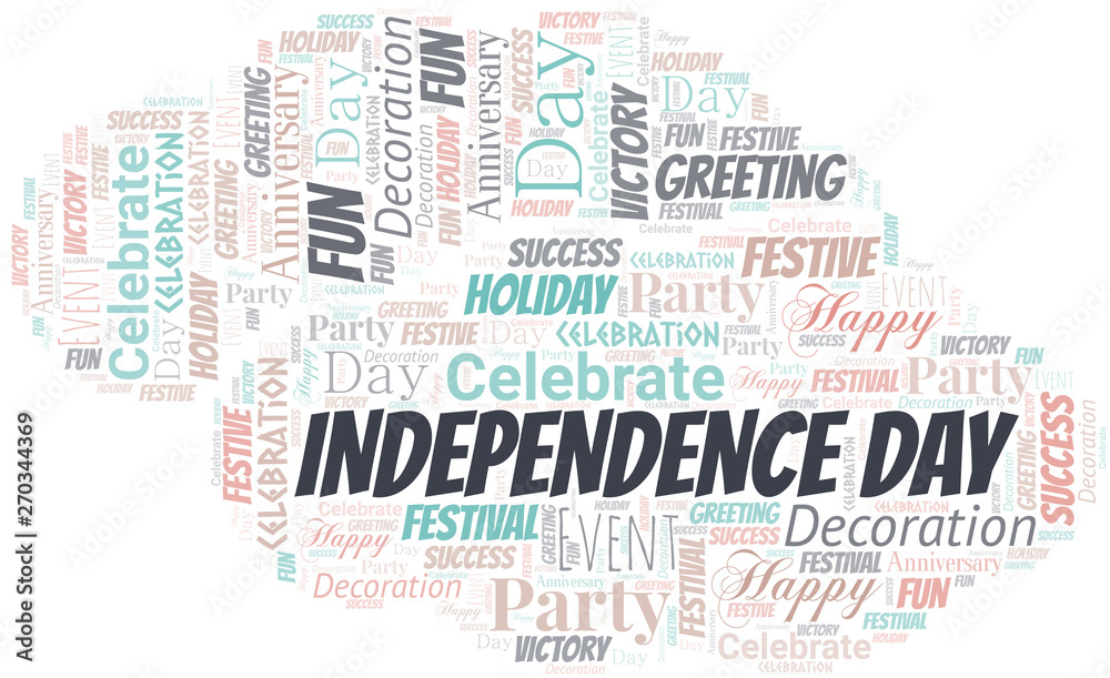 Fototapeta premium Independence Day Word Cloud. Wordcloud Made With Text.