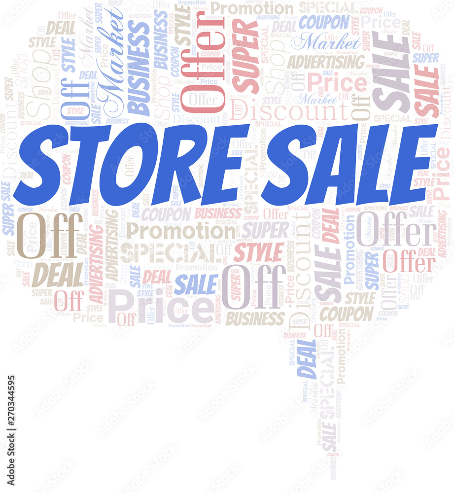 Fototapeta premium Store Sale Word Cloud. Wordcloud Made With Text.