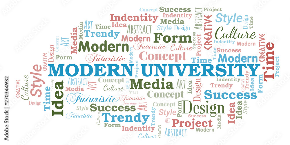 Modern University word cloud. Wordcloud made with text only. Modern University word cloud. Wordcloud made with text only.