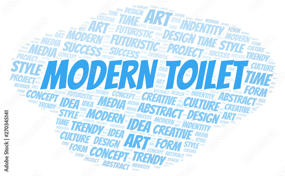 Fototapeta premium Modern Toilet word cloud. Wordcloud made with text only.