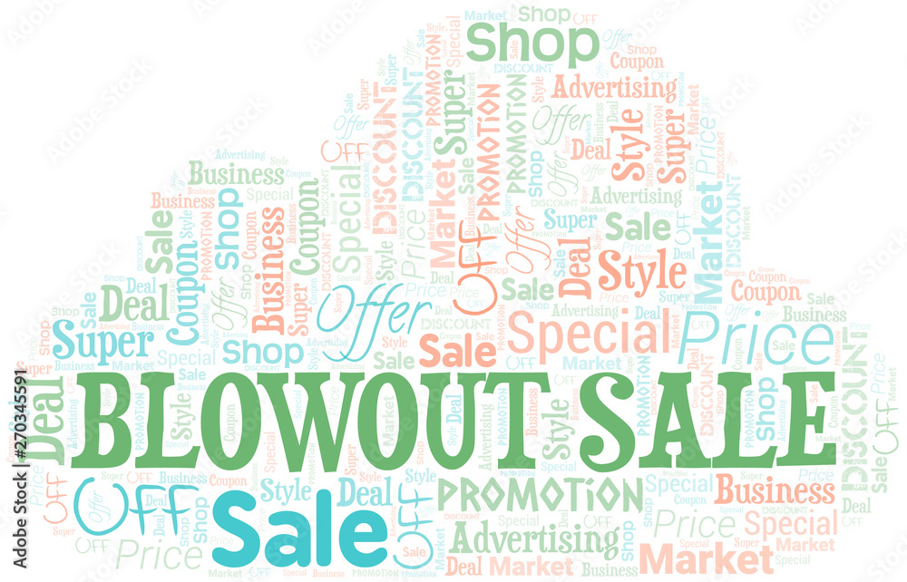 Blowout Sale Word Cloud. Wordcloud Made With Text.