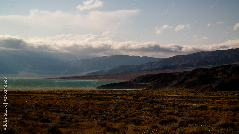 Panoramic view to Orto-Tokoy Reservoir at Chu river in Naryn, Kyrgyzstan