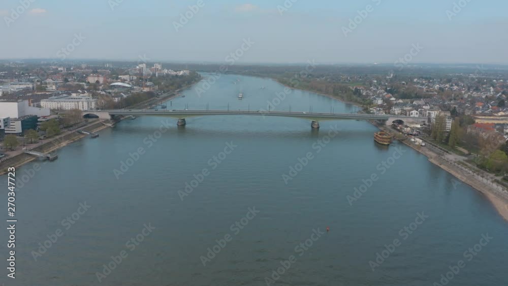 Drone / Aerial shot of Kennedybücke Kennedy bridge in Bonn with the river rhine 25p Drone / Aerial shot of Kennedybücke Kennedy bridge in Bonn with the river rhine 25p