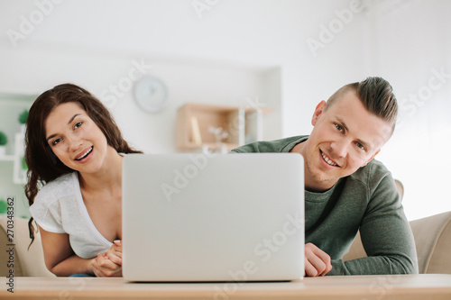 Adorable loving couple with...