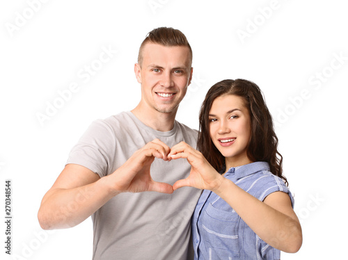 Adorable loving couple hold...
